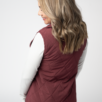 IN STOCK Remy Zip Up Vest - Burgundy