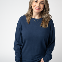 IN STOCK Corrine Ribbed Pullover Top - Navy