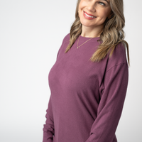 IN STOCK Corrine Ribbed Pullover Top - Plum