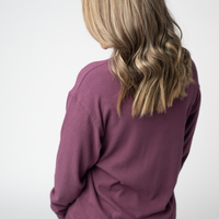 IN STOCK Corrine Ribbed Pullover Top - Plum