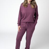 IN STOCK Corrine Ribbed Pullover Top - Plum