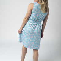 IN STOCK Beverly Button Dress - Aqua Palm