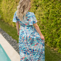 IN STOCK Millie Maxi Dress - Abstract Aqua Breeze FINAL SALE