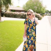 IN STOCK Harley High-Low Dress - Navy Citrus FINAL SALE