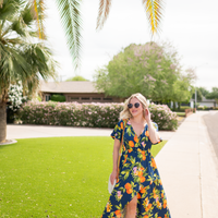 IN STOCK Harley High-Low Dress - Navy Citrus FINAL SALE