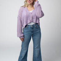 IN STOCK Callie Cropped Cardigan - Lavender FINAL SALE