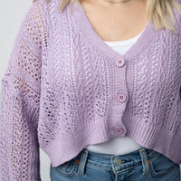 IN STOCK Callie Cropped Cardigan - Lavender FINAL SALE