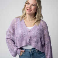 IN STOCK Callie Cropped Cardigan - Lavender FINAL SALE