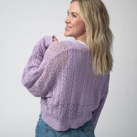 IN STOCK Callie Cropped Cardigan - Lavender FINAL SALE