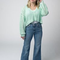 IN STOCK Callie Cropped Cardigan - Mint FINAL SALE