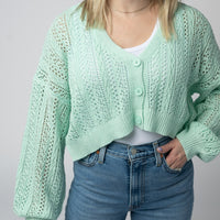 IN STOCK Callie Cropped Cardigan - Mint FINAL SALE