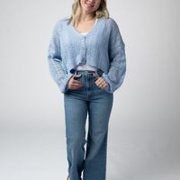 IN STOCK Callie Cropped Cardigan - Sky Blue FINAL SALE