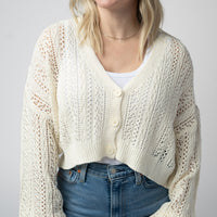IN STOCK Callie Cropped Cardigan - Ivory FINAL SALE