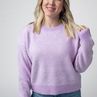 IN STOCK Josie Cozy Crew Sweater - Lavender FINAL SALE