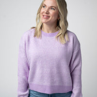IN STOCK Josie Cozy Crew Sweater - Lavender FINAL SALE