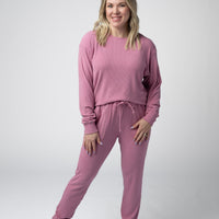 IN STOCK Corrine Ribbed Pullover Top - Rose