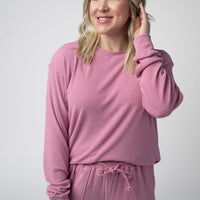 IN STOCK Corrine Ribbed Pullover Top - Rose