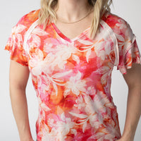 IN STOCK Raelynn V-Neck Top - Sunset Tropical Floral