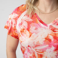 IN STOCK Raelynn V-Neck Top - Sunset Tropical Floral