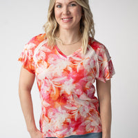 IN STOCK Raelynn V-Neck Top - Sunset Tropical Floral