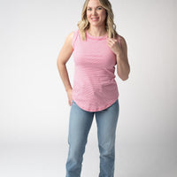 IN STOCK Morgan Micro Striped Tank - Pink
