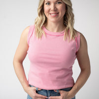 IN STOCK Morgan Micro Striped Tank - Pink