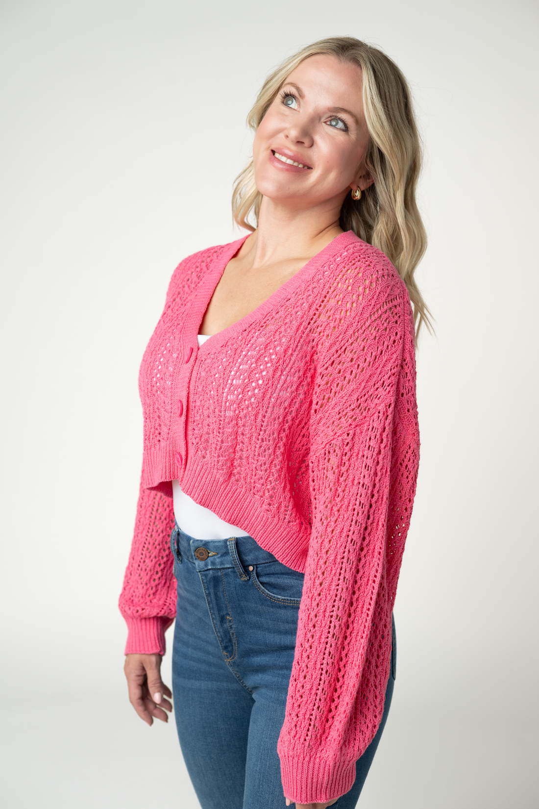 IN STOCK Callie Cropped Cardigan - Pink FINAL SALE