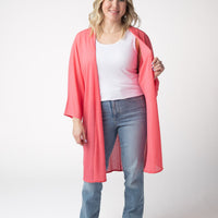IN STOCK Ellie Cover-Up Kimono - Sunkissed Coral