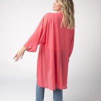 IN STOCK Ellie Cover-Up Kimono - Sunkissed Coral
