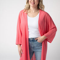 IN STOCK Ellie Cover-Up Kimono - Sunkissed Coral