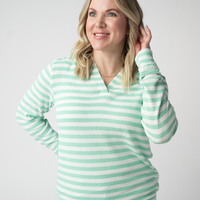 IN STOCK Amelia Striped Hoodie - Green