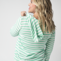 IN STOCK Amelia Striped Hoodie - Green