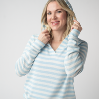 IN STOCK Amelia Striped Hoodie - Sky Blue