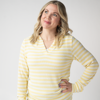 IN STOCK Amelia Striped Hoodie - Lemon