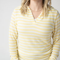 IN STOCK Amelia Striped Hoodie - Lemon