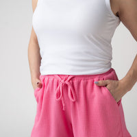 IN STOCK Weslie Waffle Shorts - Pink