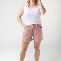 IN STOCK Candice Crinkle Shorts - Dusty Rose
