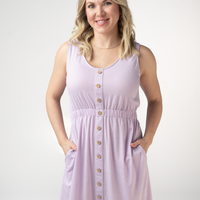 IN STOCK Beverly Button Dress - Lavender
