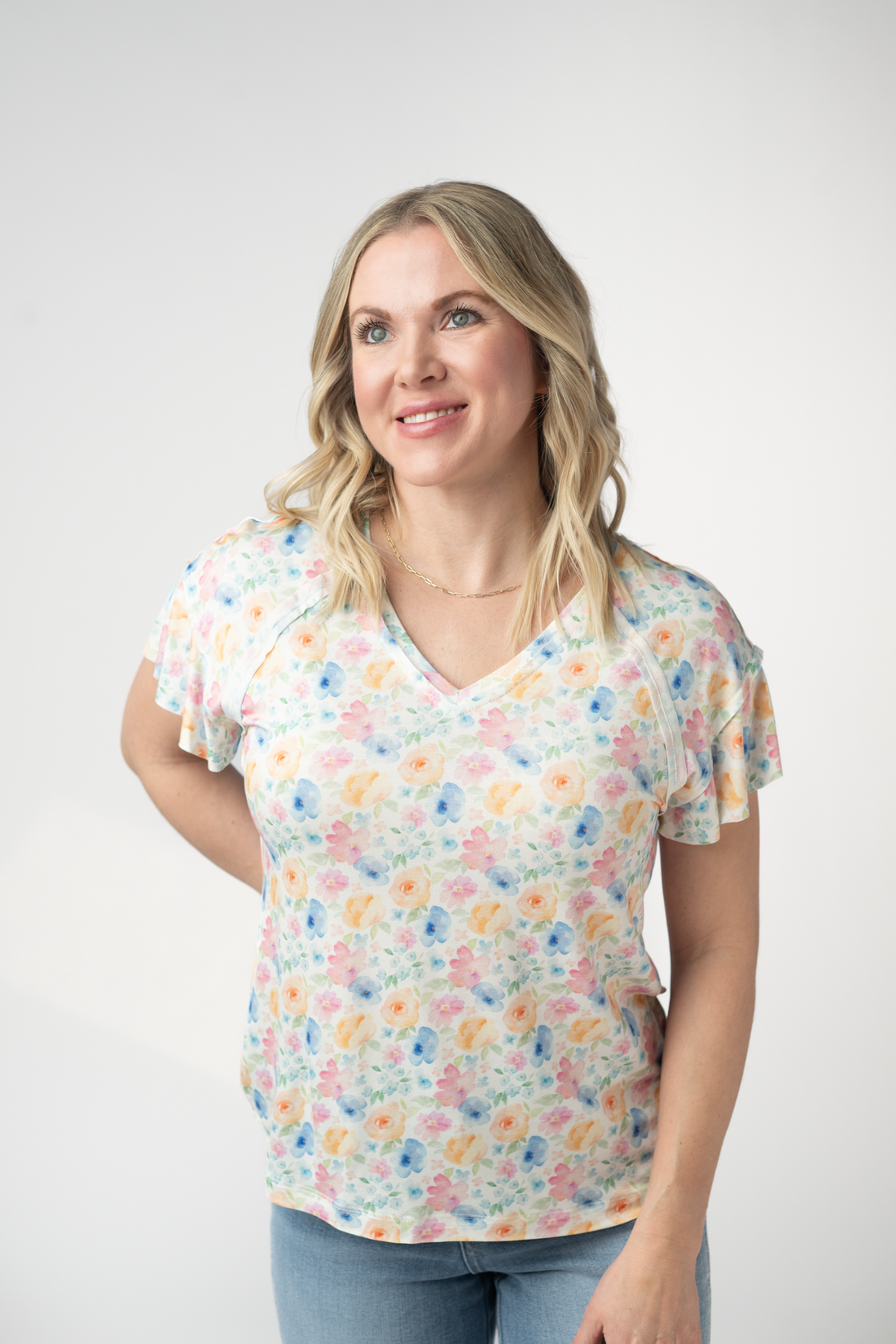 IN STOCK Raelynn V-Neck Top - Petal Gardens