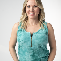 IN STOCK Mila Zipper Tank - Teal Tie Dye
