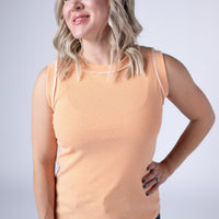 IN STOCK Morgan Micro Striped Tank - Orange