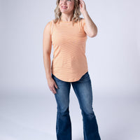IN STOCK Morgan Micro Striped Tank - Orange