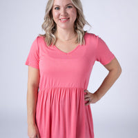 IN STOCK Sarah Ruffle Short Sleeve - Sun Kissed Coral FINAL SALE