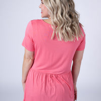 IN STOCK Sarah Ruffle Short Sleeve - Sun Kissed Coral FINAL SALE