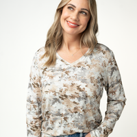 IN STOCK Larissa Long Sleeve - Neutral Leaves