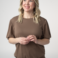 IN STOCK Katie Cozy Top - Mocha