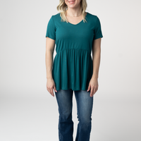 IN STOCK Sarah Ruffle Short Sleeve - Teal