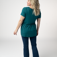 IN STOCK Sarah Ruffle Short Sleeve - Teal