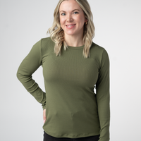 IN STOCK Reese Ribbed Long Sleeve Top - Olive