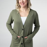 IN STOCK Cori Cardigan - Heathered Olive